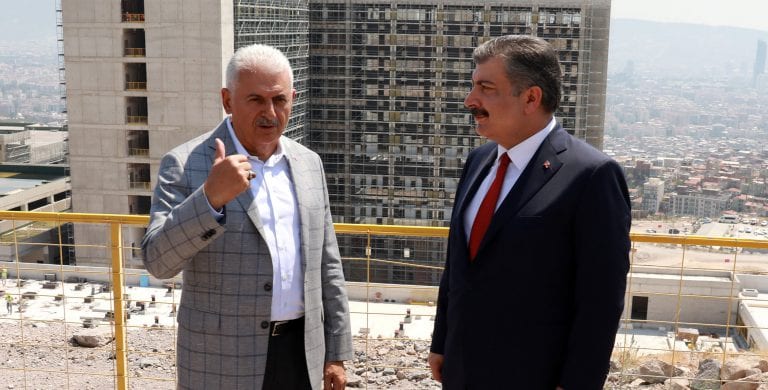 Bakan Koca ve Yıldırım, Şehir Hastanesi İnşaatını İnceledi