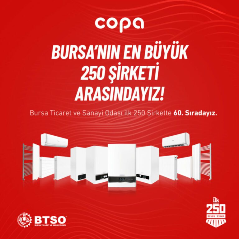 Copa , BTSO İlk 250 Şirket Arasında 60’ıncı Sırada Yer Aldı