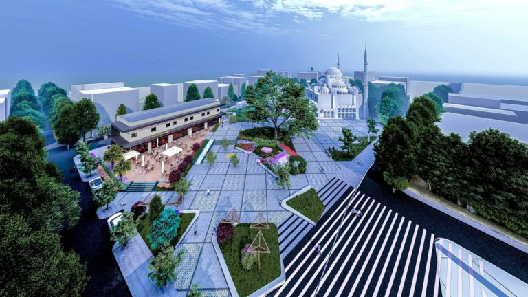 Yarımca’da Kent Meydanı İnşaatı Sürüyor