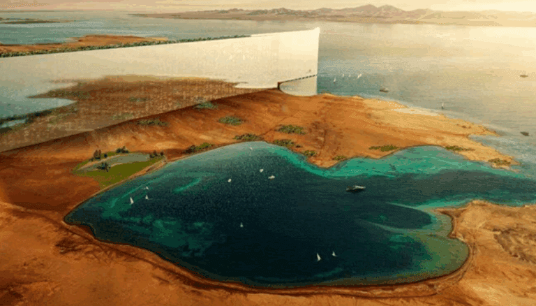 Çölü ikiye bölecek: Dünyanın en büyük şantiyesinde inşaat sürüyor