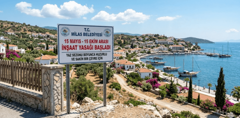 Milas’ta Yaz Sezonu İnşaat Yasağı Başladı: Turistik Mahallelerde 15 Ekim’e Kadar Kısıtlama